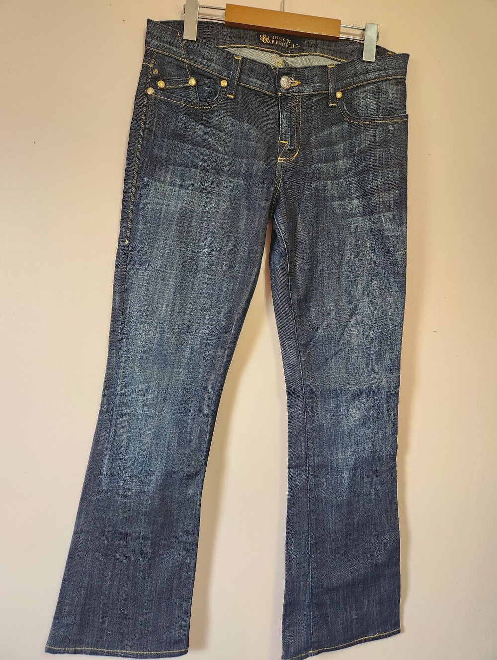 Rock & Republic Kasandra Low Rise Flare Bootcut Jeans Y2K R&R Pocket Size 29